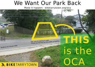 THIS is the OCA. Photo showing where the OCA REALY goes south of Bedford Rd in Sleepy Hollow