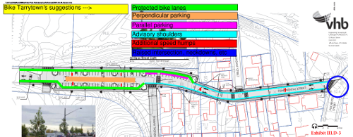 Plan for Continental St changes, with Bike Tarrytown's feedback added